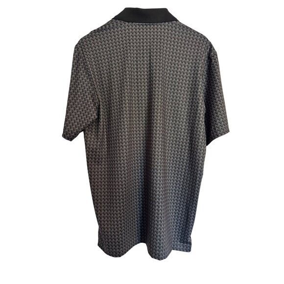 Walter Hagen Tee Time Size Medium Print Polo Houndsteeth Golf Men's Navy Gray P - Picture 8 of 10